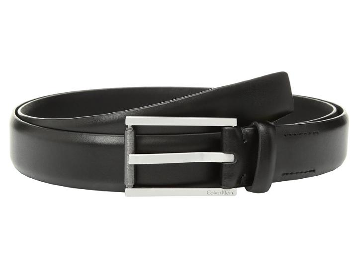 Calvin Klein 30mm Feather Edge Panel Belt (black) Men's Belts