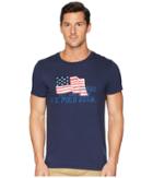 U.s. Polo Assn. Uspa Flag Chest Crew Tee (classic Navy) Men's Long Sleeve Pullover
