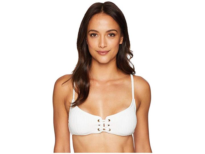 Lucky Brand Havana Solids Bralette Top (white) Women's Swimwear