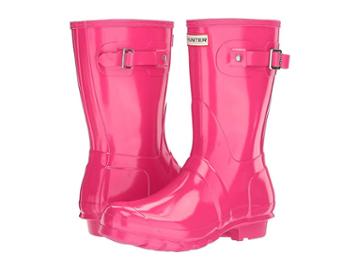 Hunter Original Short Gloss Rain Boots (bright Pink) Women's Rain Boots