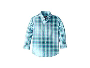 Vineyard Vines Kids Higgins Beach Gingham Whale Shirt (toddler/little Kids/big Kids) (caribe) Boy's Clothing