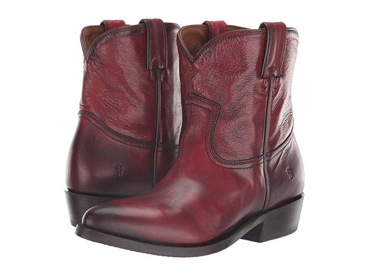 Frye Billy Short (burnt Red Polished Soft Full Grain) Cowboy Boots