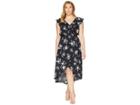 Kari Lyn Plus Size Eloise V-neck Ruffle Floral Dress (black) Women's Dress