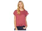 B Collection By Bobeau Abella Dolman Ruffle Tee (berry) Women's T Shirt
