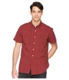 Volcom Geo Print Short Sleeve Woven Shirt (crimson) Men's Short Sleeve Button Up