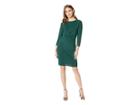Vince Camuto Long Sleeve Cross Front Bodice Dress (hunter) Women's Dress