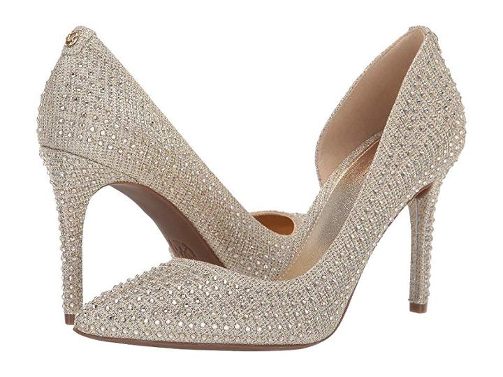Michael Michael Kors Lucille Flex D'orsay (white/gold/champagne) Women's Shoes