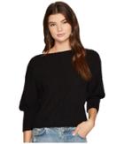 J.o.a. Boat Neck Dolman Sleeve Sweater (black) Women's Sweater