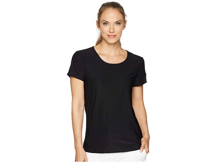 Jamie Sadock Short Sleeve Top (jet Black 2) Women's Clothing