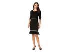 Taylor Short Sleeve Flounce Skirt Sweater Dress (black/blush) Women's Dress