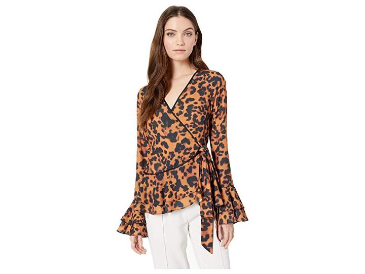 Bebe Jenn Printed Wrap Top (dornish Cat 1) Women's Blouse