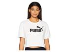 Puma Ess+ Cropped Logo Tee (white) Women's T Shirt