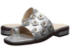 Cole Haan Carly Floral Sandal (silver Crackle Metallic Leather) Women's Sandals