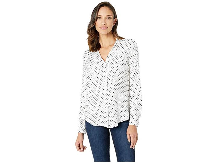 Alexander Jordan Two-pocket Roll Sleeve (white/navy Dot) Women's Clothing