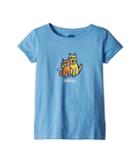 Life Is Good Kids Besties Rocket And Cat Crusher Tee (little Kids/big Kids) (powder Blue) Girl's T Shirt