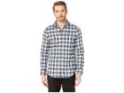 Calvin Klein Long Sleeve Brushed Twill Check Shirt (blue Lightning) Men's Clothing