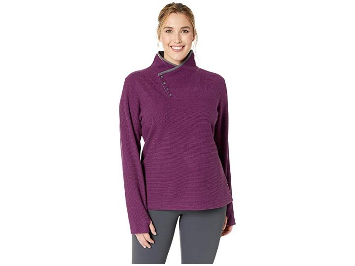 White Sierra Plus Size Blacktail Fleece Snap-neck Pullover (sparkling Grape) Women's Clothing