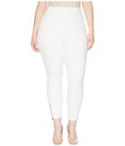 Hue Plus Size Ankle Zip Simply Stretch Skimmer (white) Women's Casual Pants