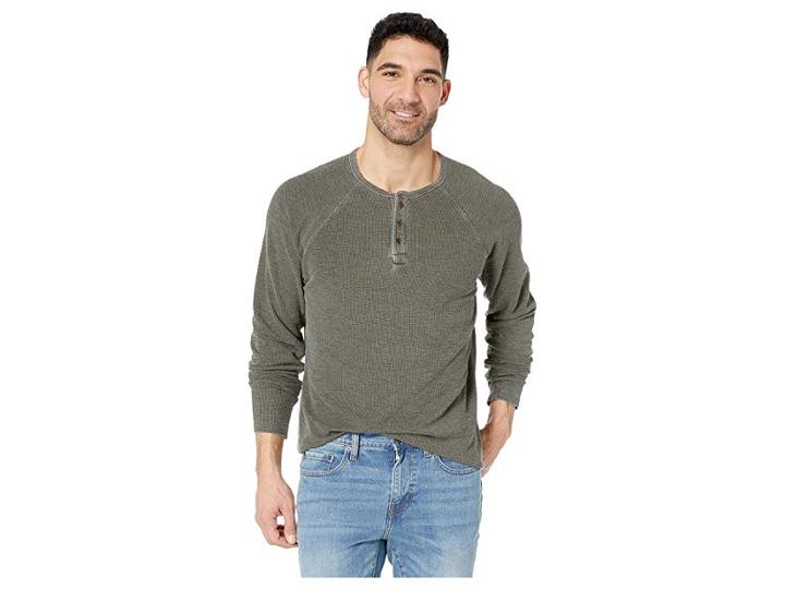 Lucky Brand Burnout Thermal Color Block Tee (rosin Solid) Men's Clothing