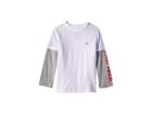 Tommy Hilfiger Kids Long Sleeve Crew Neck Shirt (toddler/little Kids) (white) Boy's Clothing