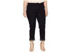 Nydj Plus Size Plus Size Sheri Slim Ankle W/ Tassel Hem In Black (black) Women's Jeans