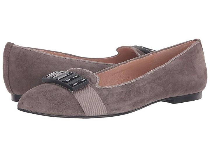 French Sole Chop Flat (grey Suede) Women's Shoes