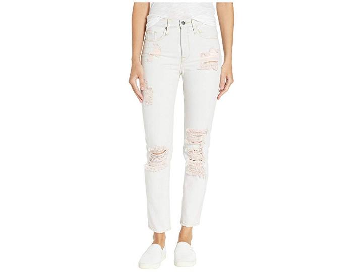 Juicy Couture Pink Pigment Distressed Girlfriend Jeans (tinted Pink Wash) Women's Jeans