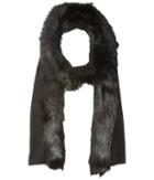 Lauren Ralph Lauren Fur Trimmed Jersey Scarf (black) Scarves