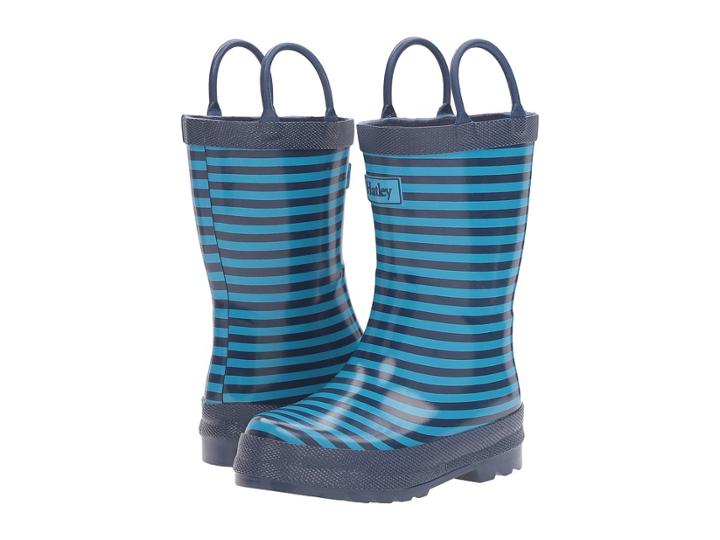Hatley Kids Navy Striped Rain Boots (toddler/little Kid) (blue) Boys Shoes