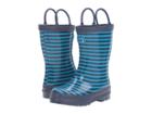 Hatley Kids Navy Striped Rain Boots (toddler/little Kid) (blue) Boys Shoes