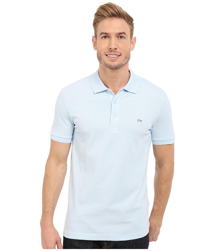 Lacoste Stretch Petit Pique Slim Fit Polo (rill) Men's Short Sleeve Pullover