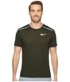 Nike Tailwind Short-sleeve Running Top (sequoia/medium Olive) Men's Clothing