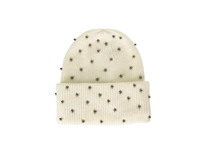 Steve Madden Metallic Pearls Hat (ivory) Caps