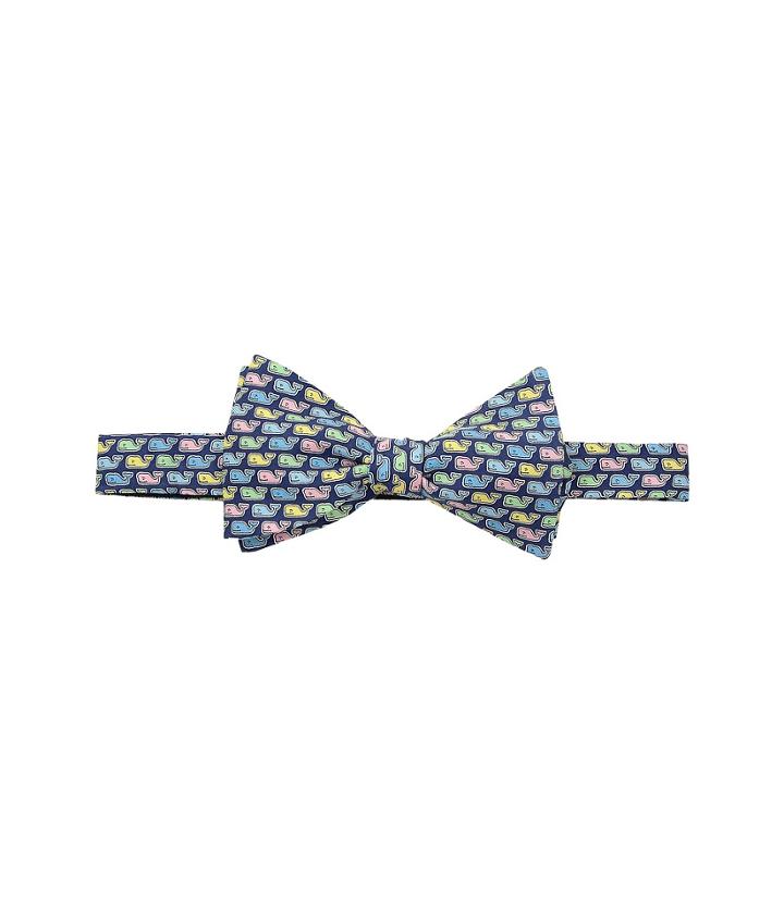 Vineyard Vines Pastel Whale Printed Bow Tie (navy) Ties