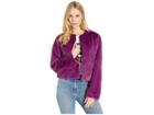 Juicy Couture Faux Fur Jacket (purple Orchid) Women's Clothing