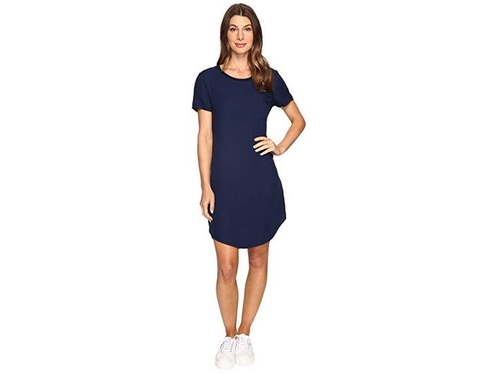 Splendid Pocket Tee Dress (academy Navy) Women's Dress