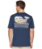 Vineyard Vines Kentucky Derby Short Sleeve Race Scene Whale Front Pocket T-shirt (blue Blazer) Men's T Shirt