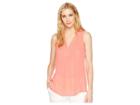 Ivanka Trump Georgette Sleeveless V-neck With Trimming Detail (guava) Women's Clothing