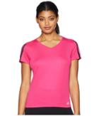 Adidas 3-stripes Run Tee (real Magenta/black) Women's T Shirt