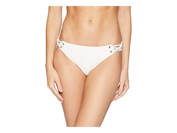 Lucky Brand Havana Solids Cheeky Hipster Bottom (white) Women's Swimwear