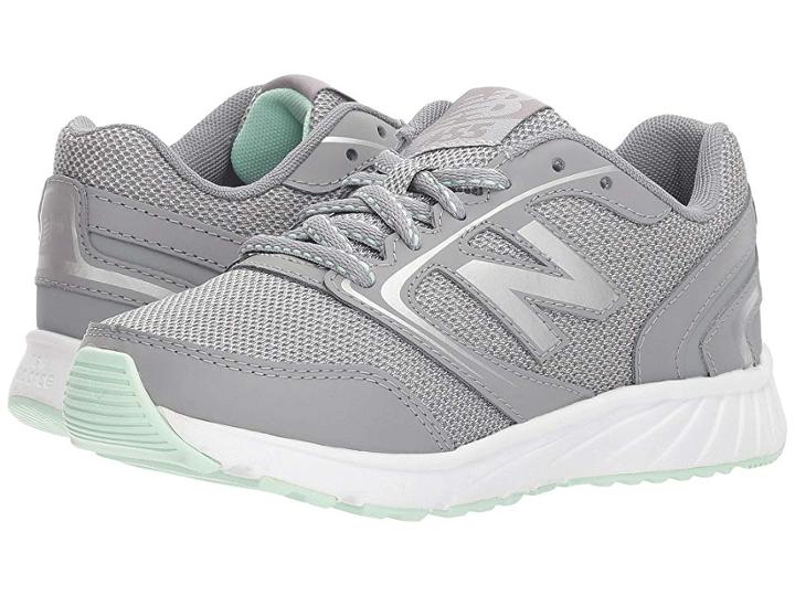 New Balance Kids Kr455v1y (little Kid/big Kid) (grey/seafoam) Girls Shoes