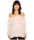 Vince Camuto Long Sleeve Ruffled Off Shoulder Blouse (iced Rose) Women's Blouse