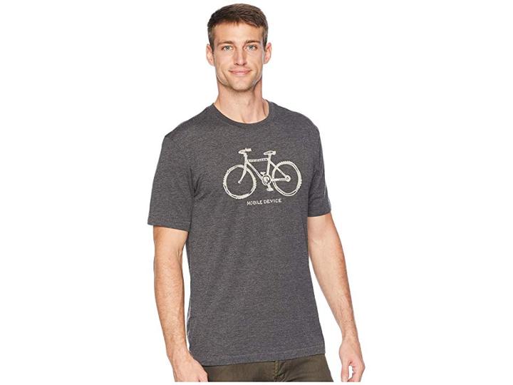 Life Is Good Mobile Device Bike Cool T-shirt (night Black) Men's T Shirt