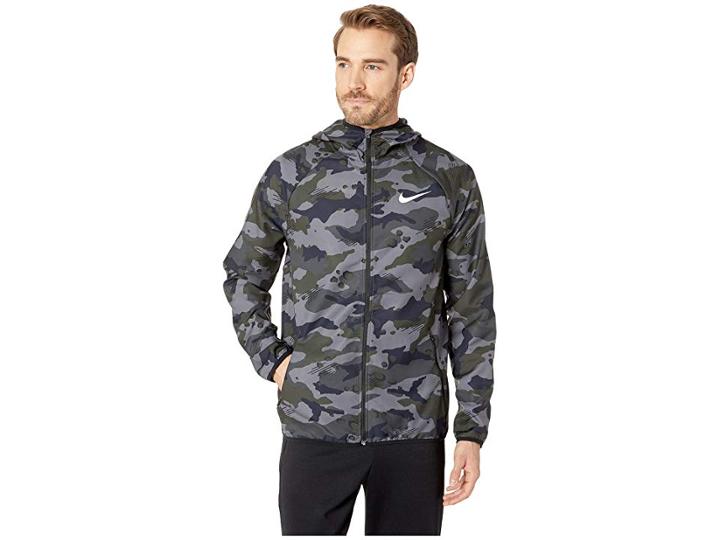 Nike Dry Jacket Team Woven 2l Camo (dark Grey/white) Men's Clothing
