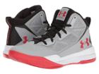 Under Armour Kids Ua Bgs Jet Mid Basketball (big Kid) (overcast Gray/white/red) Boys Shoes