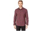 Calvin Klein Long Sleeve Brushed Twill Check Shirt (deep Scarlet) Men's Clothing