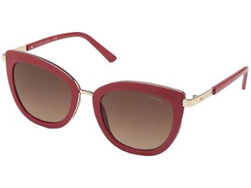 Guess Gf6089 (shiny Red/gradient Brown) Fashion Sunglasses