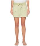 Jag Jeans Diana Knit Waist 5 Drawstring Shorts In Breezy Poplin (kiwi Cutie) Women's Shorts
