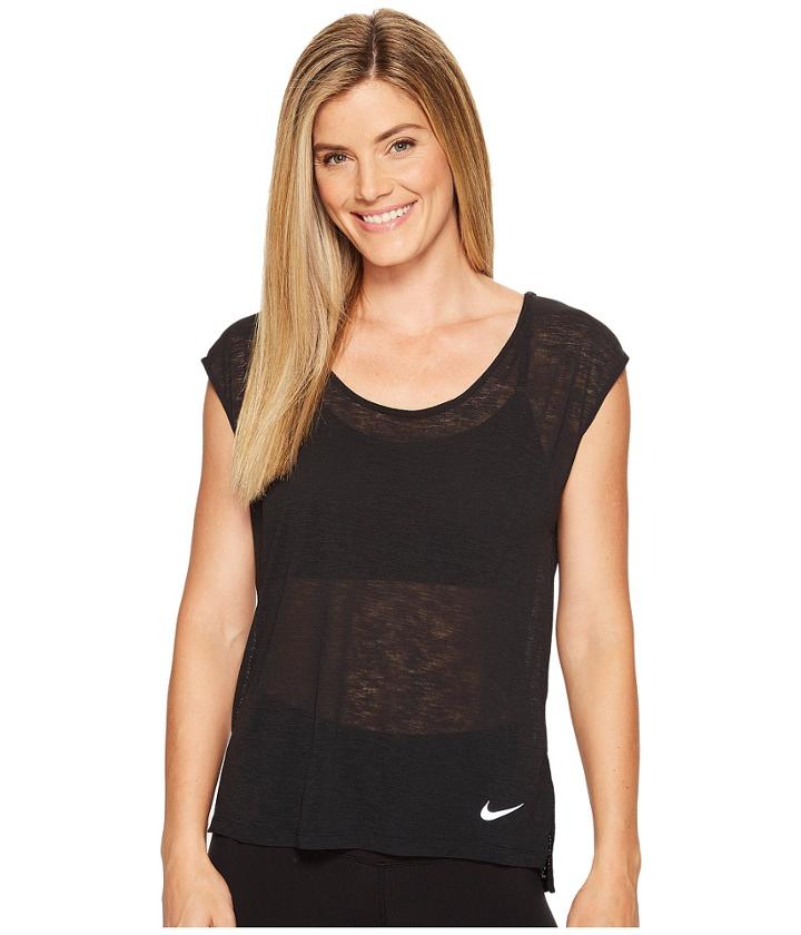Nike Breathe Cool Short Sleeve Running Top (black) Women's Clothing