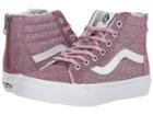 Vans Kids Sk8-hi Zip (little Kid/big Kid) ((lurex Glitter) Pink/true White) Girls Shoes